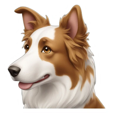 Border collie white with light brown spots and pointy ears sticker