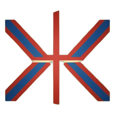 flag of Ingermanland yellow background with Scandinavian cross blue with red outline sticker