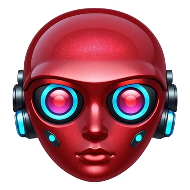 red glitter cyberpunk light sticker
