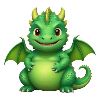fat baby green dragon sticker