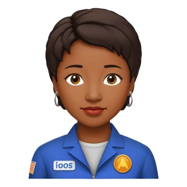 Mae Jemison with dark brown hair sticker