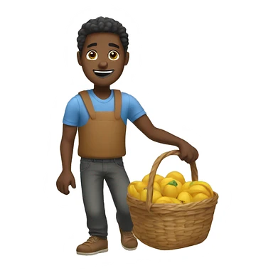 Black guy with basket sticker