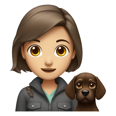 Girl with brown shnauzer  sticker