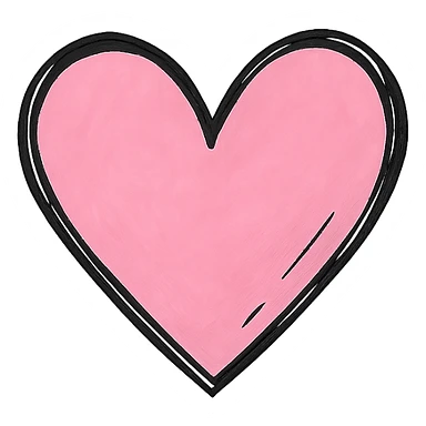 hand drawn outlined icon of a pink shape, no fill sticker