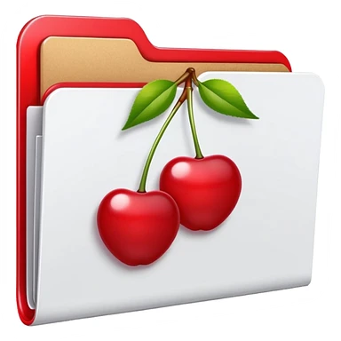 file folder with cherry picture  sticker