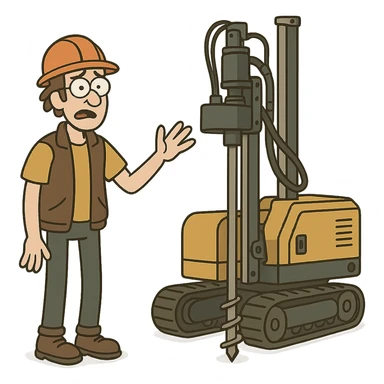 track-mounted geotechnical drilling rig, transparent background sticker