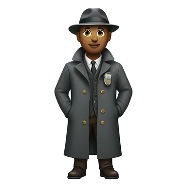 Water bottle wearing detective coat sticker