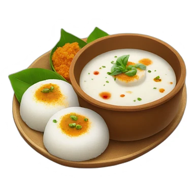 Idli sambhar and white chutney sticker