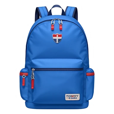 blue backpack with tommyjeans logo sticker