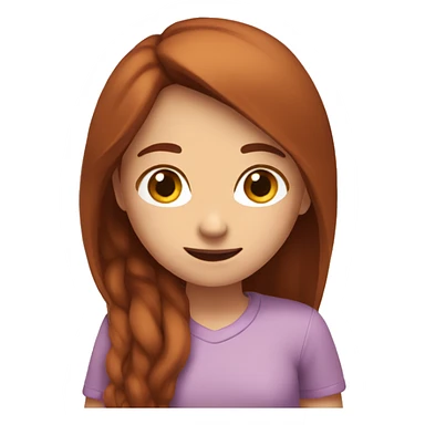 A girl with long chestnut hair shows with hand love 🫶🏻 like this sticker