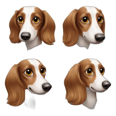 Long haired dachshund harlequin eyes Véron sticker