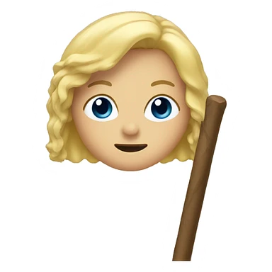 stick with blonde hair on it  sticker