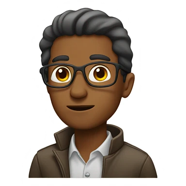 brown man brainstorming  sticker