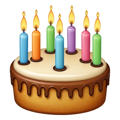 cake with six candles sticker