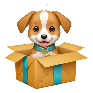 Dog in wrapped new yaer sticker