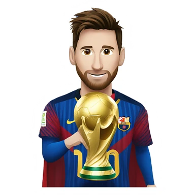 Messi with the world cup sticker