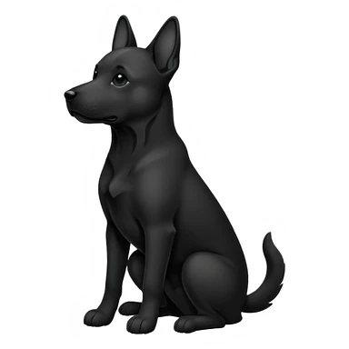 dog silhouette sitting with a raised paw sticker