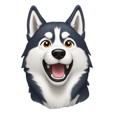 husky howling sticker