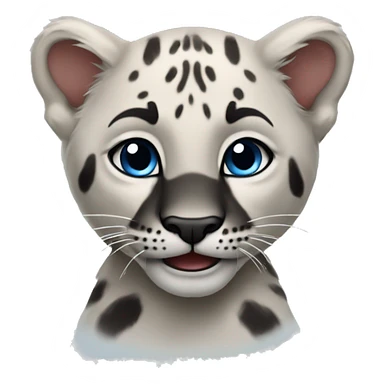 Panthère des neiges bébé  sticker