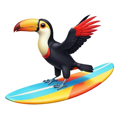 Toucan surfing sticker