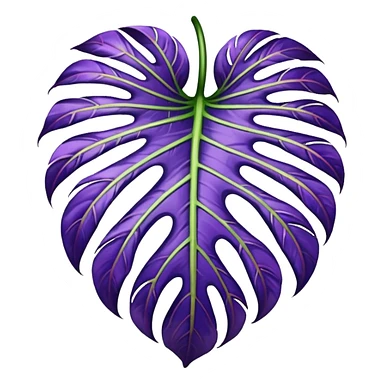 purple monstera leaf sticker