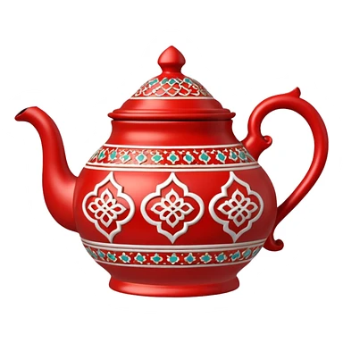 moroccan style ornamented red teapot sticker