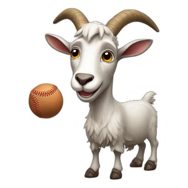 goat playing baseball sticker