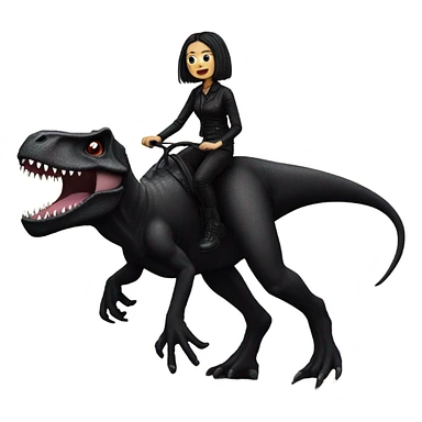 goth girl riding a trex sticker