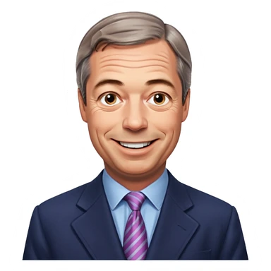 Nigel Farage, smiling, standing sticker