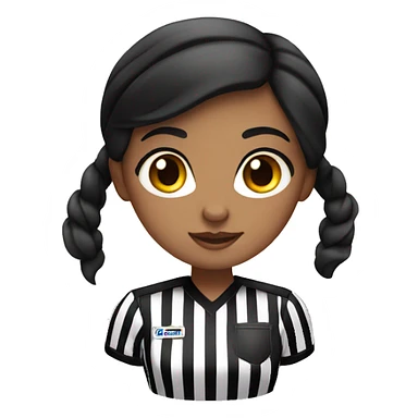 White Girl with black hair girl as referee  sticker