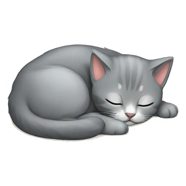 grey kitten sleeping, carpet  sticker