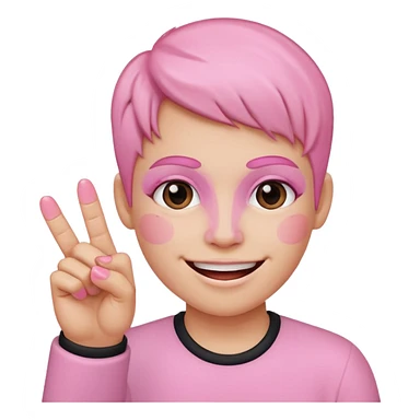 Smile with pink middle finger sticker