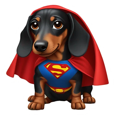 Dachshund wearing Superman Outfit  sticker