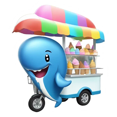 Whale selling ice cream sticker