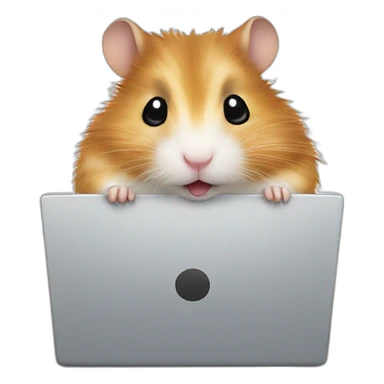 hamster with a laptop sticker