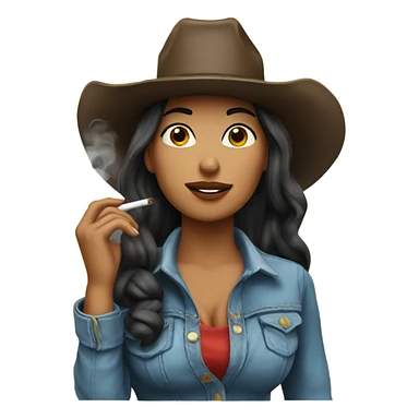 Latina Cowgirl smoking a cigarette  sticker