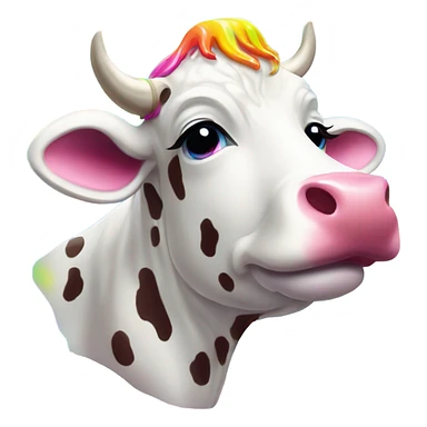 Lisa frank cow with rainbow spots sticker