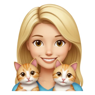 blonde highlight women with 2 cat sticker