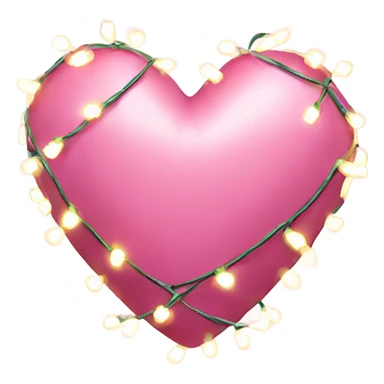 Pink heart wrapped in Christmas lights  sticker