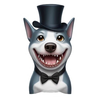Shark with a top hat on dog sticker