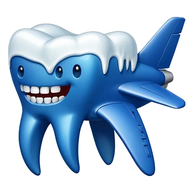 Plane Tooth made of dark blue wax sticker