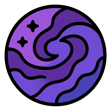 galaxy nebula orb with swirling cosmic clouds, rich purples and blues sticker