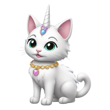 Magical princess-cat with unicorn horn and necklace full body sticker