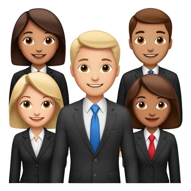 diverse team of B2B sales reps, business attire, group pose emoji sticker