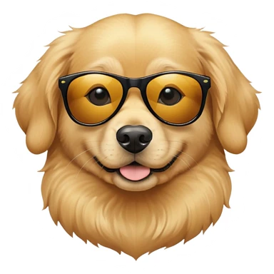 small golden retriever wearing black sunglasses  sticker