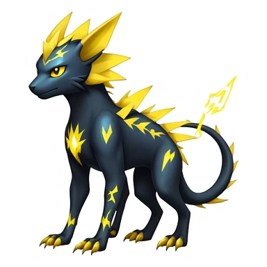 Manectric-Luxray-Draco-Fakémon-hybrid-creature (full body), 4 legs sticker