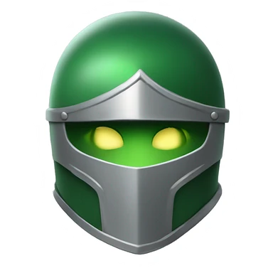 green helmet knight whit lightninh eyes, favce all covered sticker