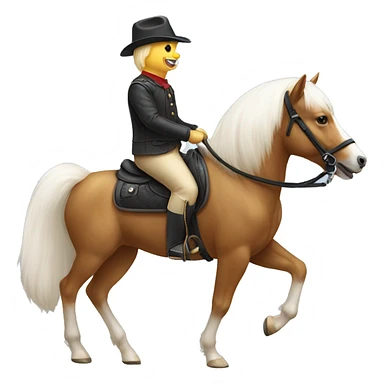 White Pomeranian riding horse sticker