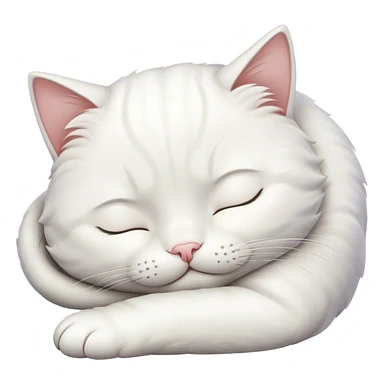 White cat sleep sticker