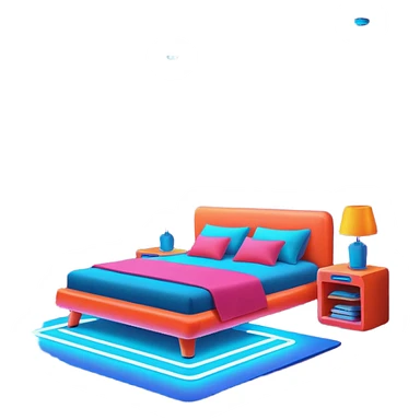 room decorated with neon lights sticker